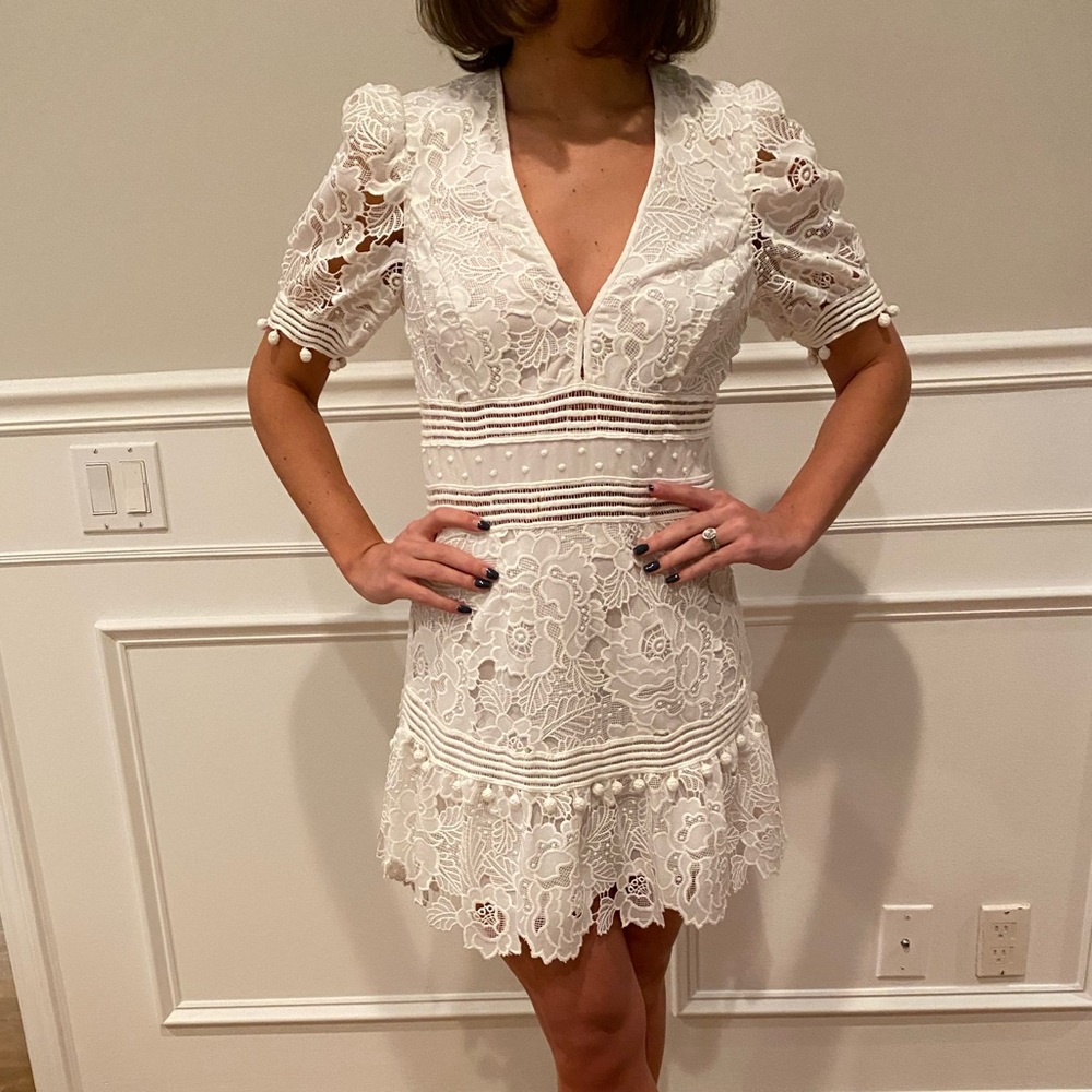 Saylor Mai Lace Dress White Size Small